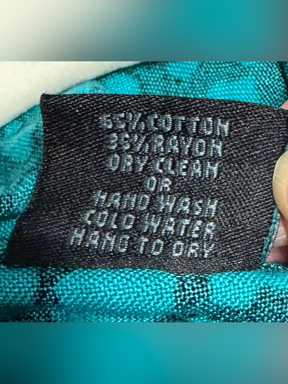 DAIRI Double-Dip Dye Black-Turquoise Oversized Tunic Top One Size Fits All - Picture 6 of 6